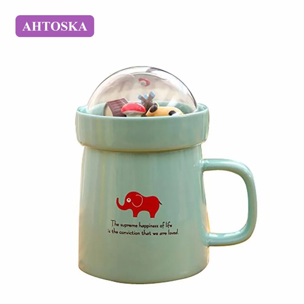 AHTOSKA 3D Кофе Кружка Микро Пейзаж Из Керамики Бутылка Для Воды С Крышкой И Ручкой