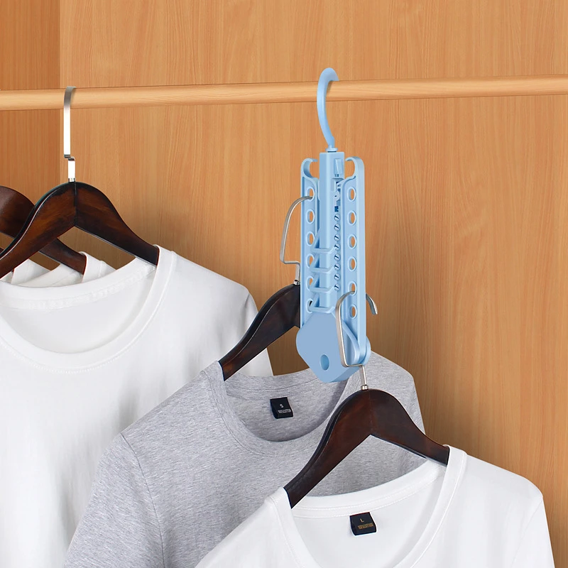Advanced Design Save Space Hanger Cabinet Clothes Organizer Foldable Windproof Rotatable Household Hook Tie Storage Strong