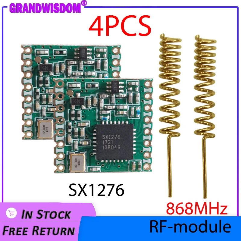 868mhz lora module transceiver 4pcs radio comunicador de longo alcance lorawan modules 868 mhz IOT sx1276 transmitter transmisor