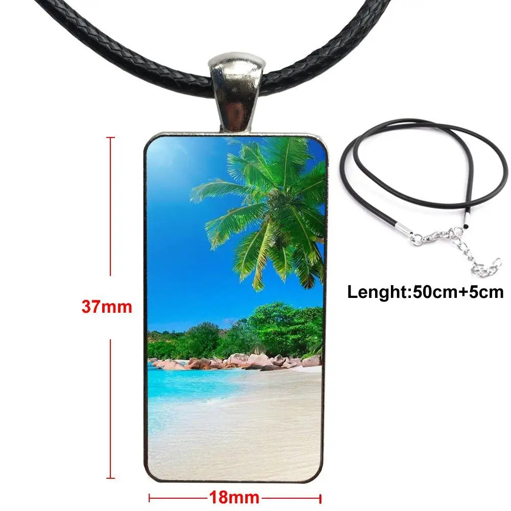 Jewelry With Steel Plated Glass Cabochon Choker Long Pendant Rectangle Necklace For Kids Beads Costa Rica Flag | Украшения и