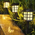 Уличный фонарь на солнечной батарее, садовый декоративный светильник для дорожек, напольный фонарь для газона, водонепроницаемый, 2 шт.