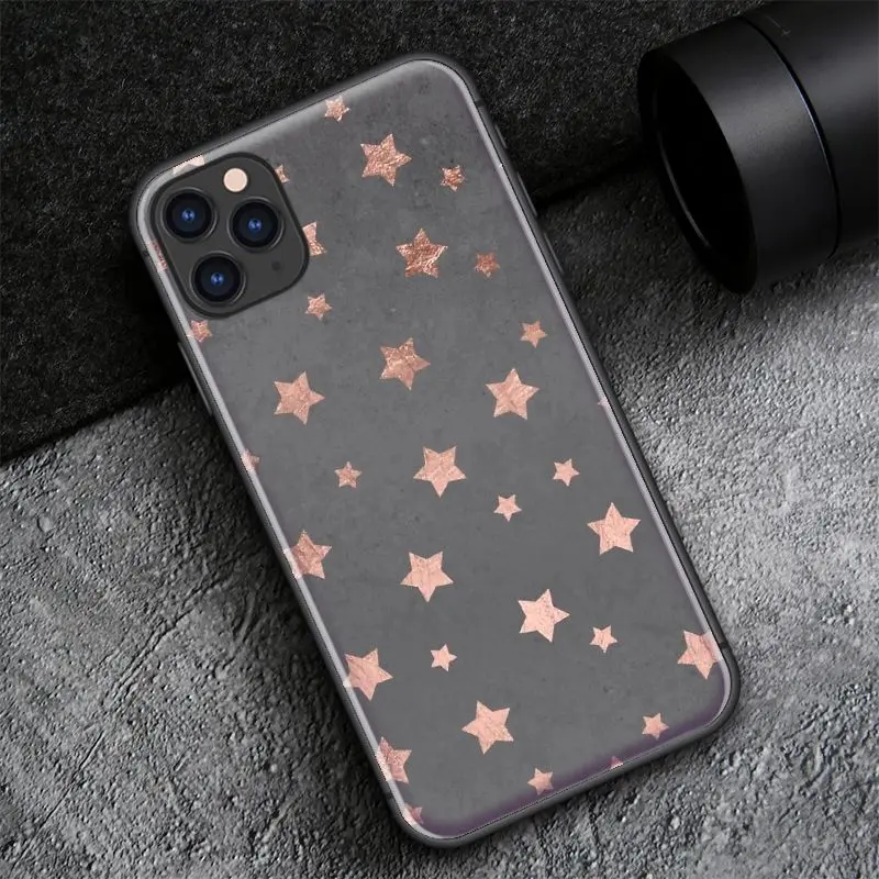 Розовое золото рождественские Звезды SE 6 6s 7 8 plus x xr xs 11 12 mini Pro Max чехлы для
