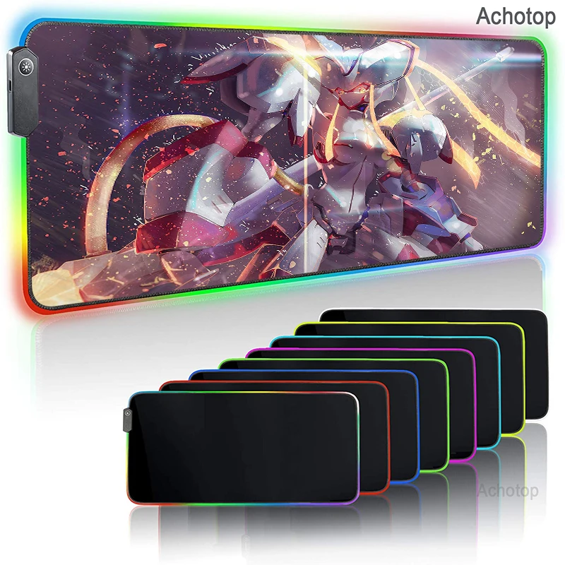 

Игровой RGB коврик для мыши Zero Two Darling в FranXX, игровой светящийся коврик для ноутбука со светодиодный светильник кой и светильник светкой