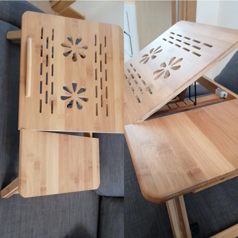 Бамбуковая подставка регулируемый столик для общежития чтения книг