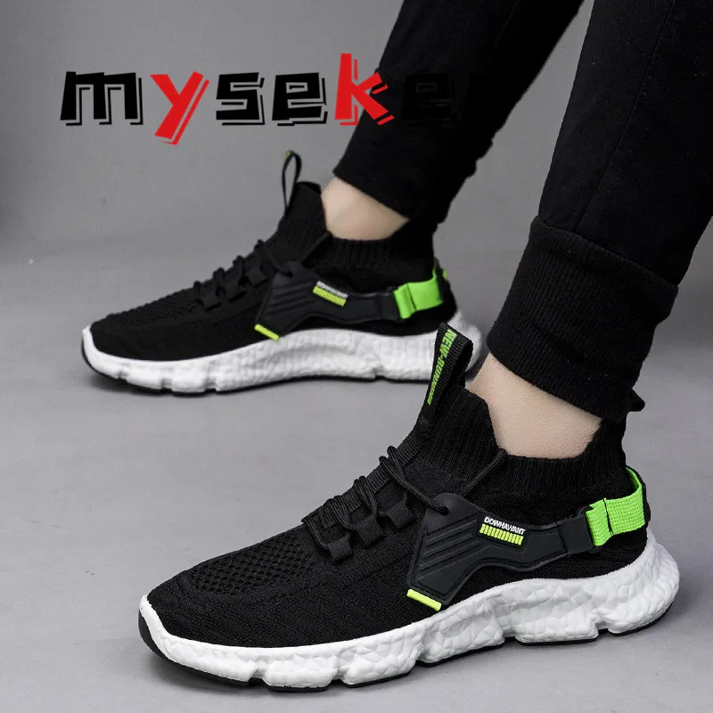 

Spring and autumn new Korean four seasons wild mesh cushion elastic shoes men and women couples black casual sports running shoe