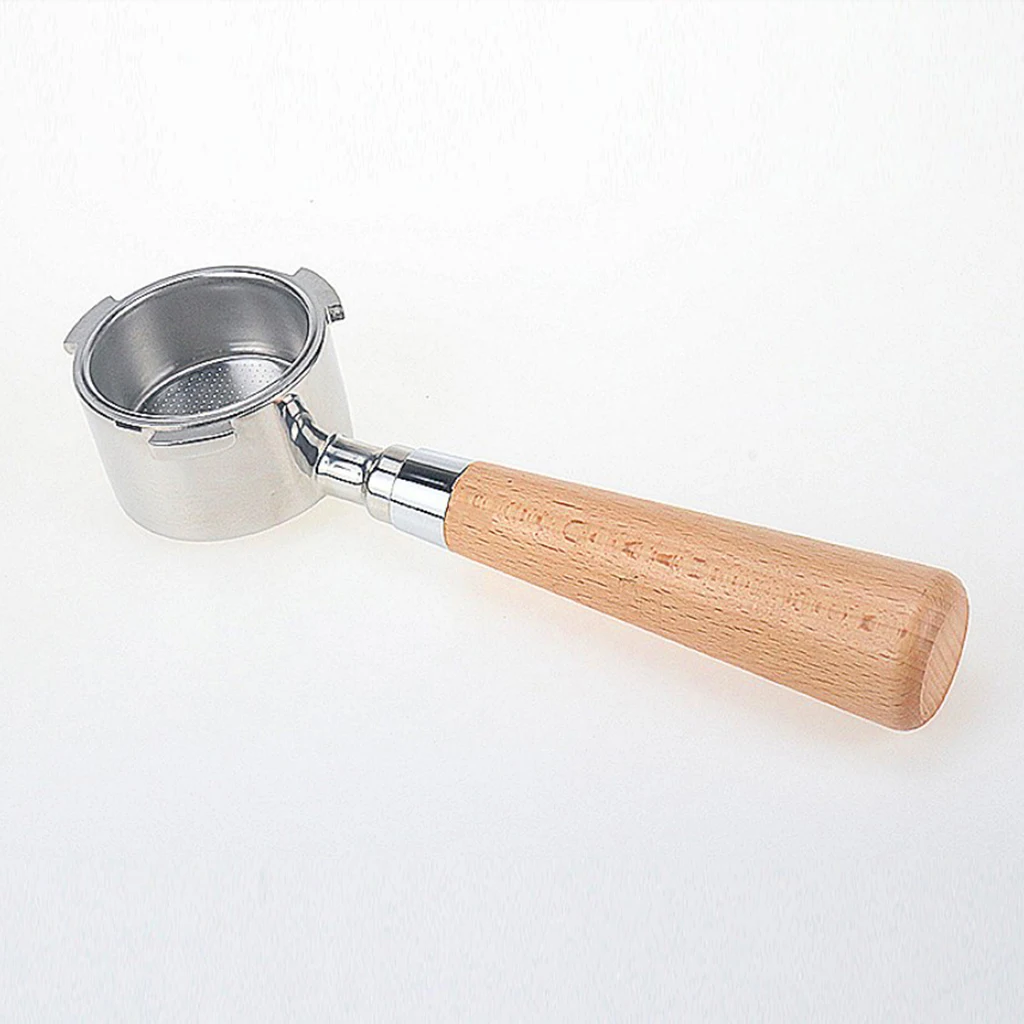 

Coffee Bottomless Portafilter for Filter Basket, Wooden Handle Espresso Machine Tool 51mm