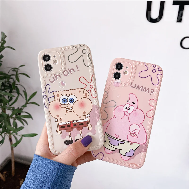 

Funny Cute Cartoon phone Case For iphone 12 mini 11 Pro Max 7 8 plus X XR XS Max SE Back Cover Soft Cases Full Protection