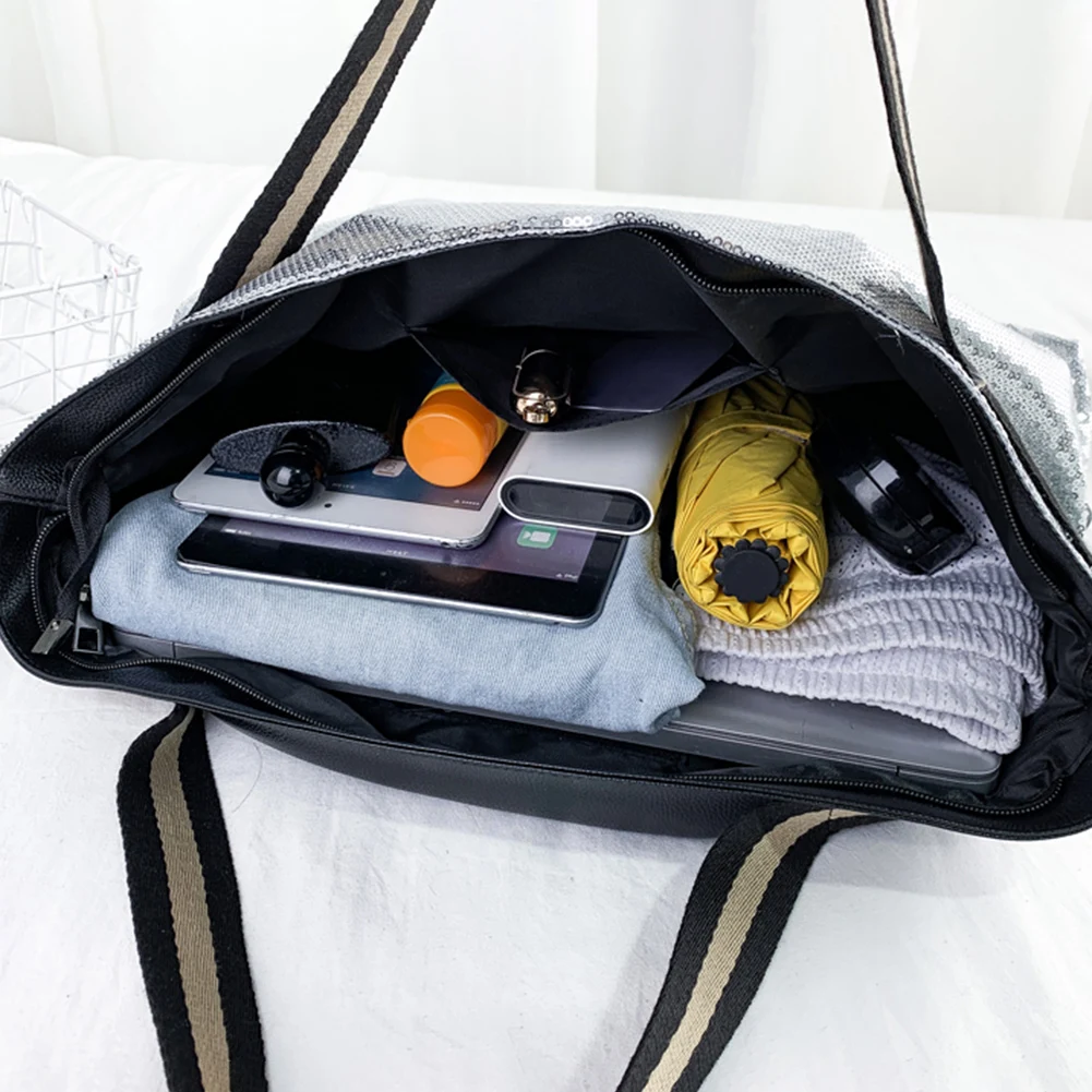 Женская сумка-тоут с буквами и блестками большая Повседневная дизайнерская