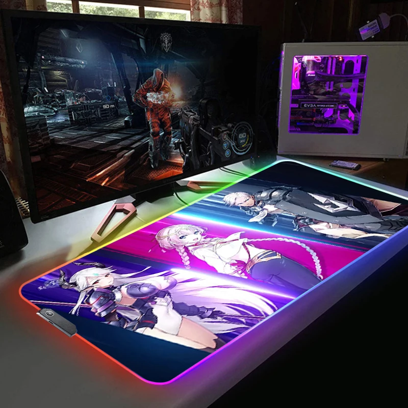Игровой коврик для мыши с RGB-подсветкой Epic Seven компьютерной аниме светодиодный