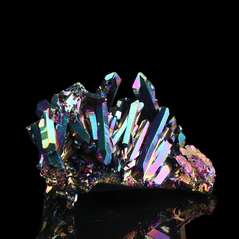 Радуга Aura титановый кристалл кластер рейки натуральный кварц гальваническое