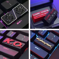 mechanical keyboard keycap game over theme enter key zinc aluminum alloy metal for mx axis customize diy game for pc