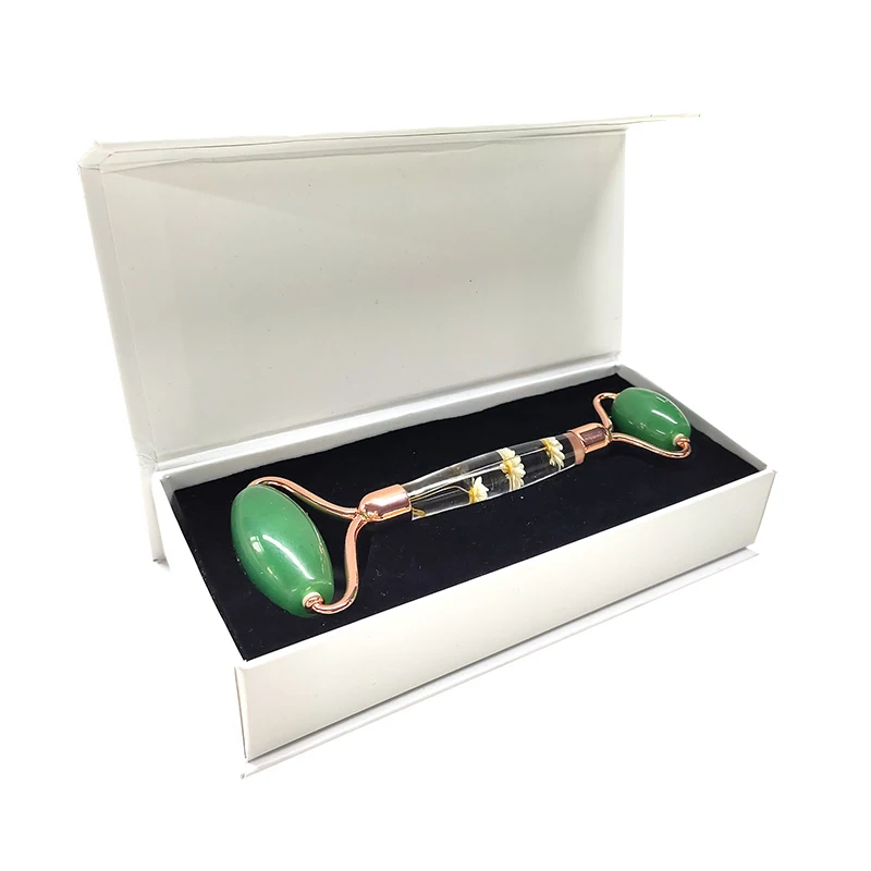 Натуральный нефритовый ролик из розового кварца и массажер для подтяжки лица |