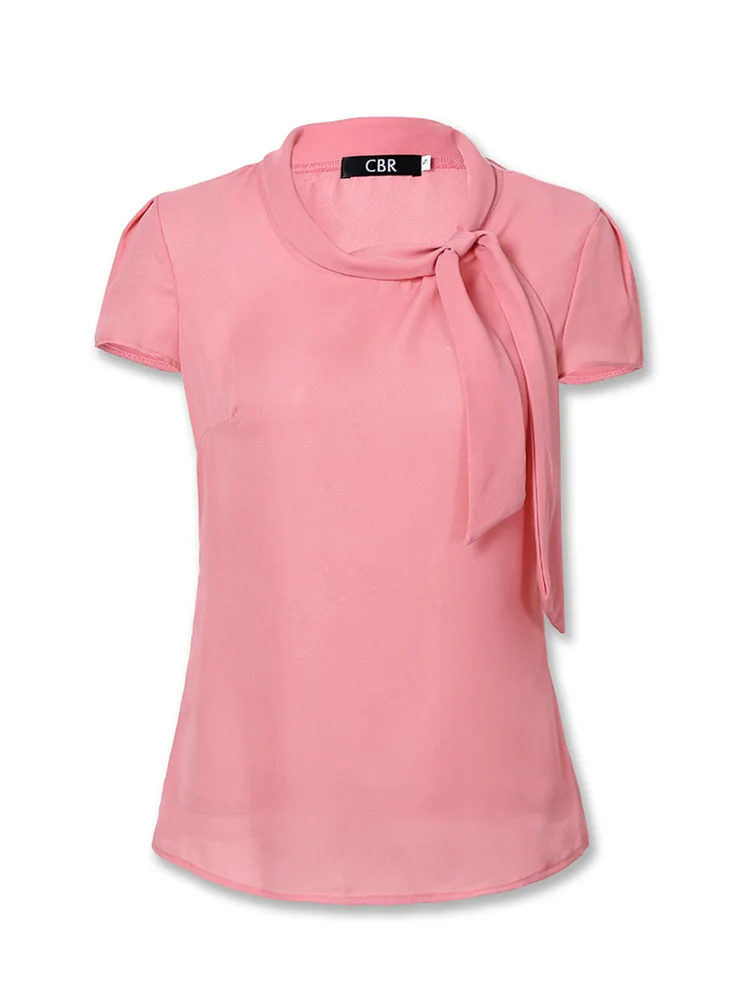 2020 Летняя женская элегантная розовая рубашка для отдыха Женский Стильный