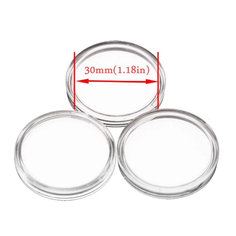 

10PCS Ntag215 NFC Amiibo Phone Available Labels RFID Tag 30mm with Acrylic Material Coin Holder Capsules Box Stor