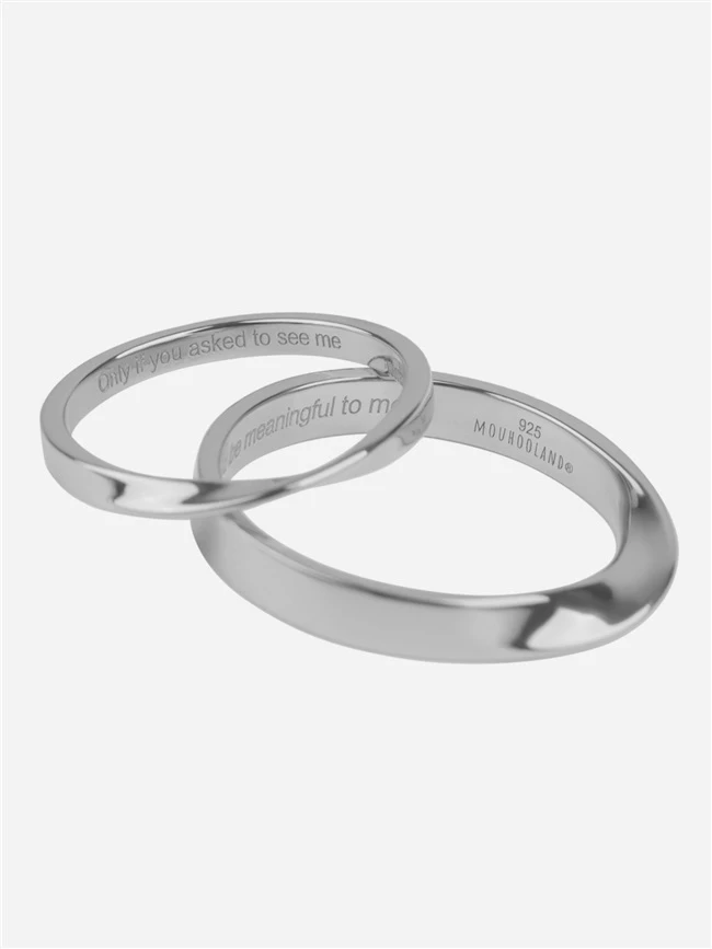 

Mouhooland Twilight Mobius Strip Couple Ring Fei Qiming Same Silver Jewelry Engraving Is Possible