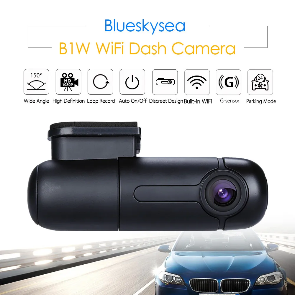 Видеорегистратор Blueskysea автомобильная мини-камера с Wi-Fi B1W вращающаяся линза NT