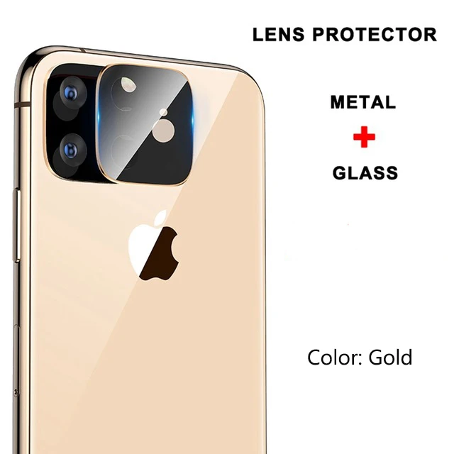Gold Защитная пленка для камеры для iPhone 11 Pro Max 11 Pro 11 полное прозрачное закаленное стекло+ металлическая Рамка протектор камеры для iPhone 11 - Цвет: Gold