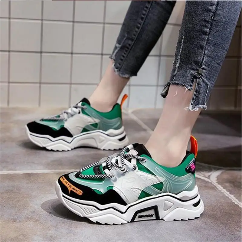 2019 Autumn New European Station Popular Thick Bottom Korean Version Wild Color Matching Casual Outdoor Women's Sports Shoes |