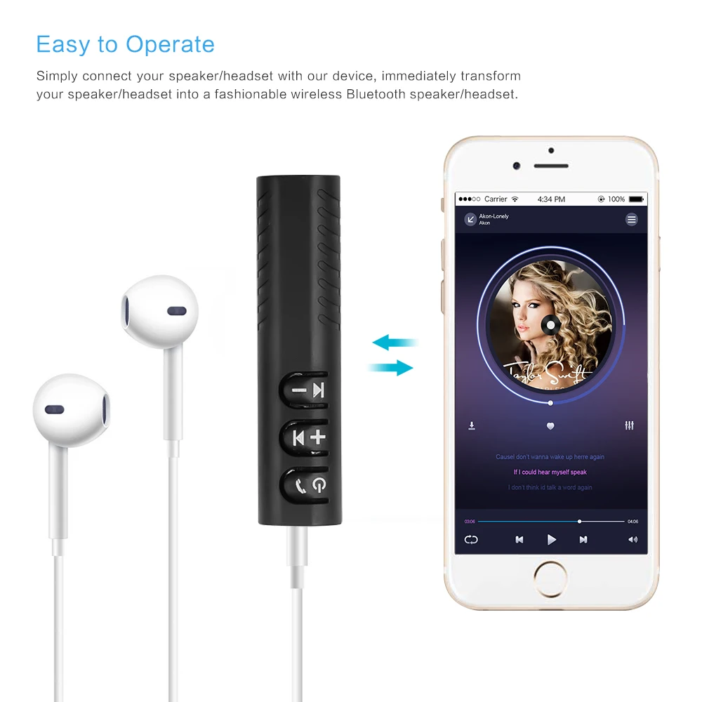 Kebidu 2 в 1 Lavalier Handsfree Bluetooth 4 приемник передатчик AUX 3 5 мм разъем автомобильный