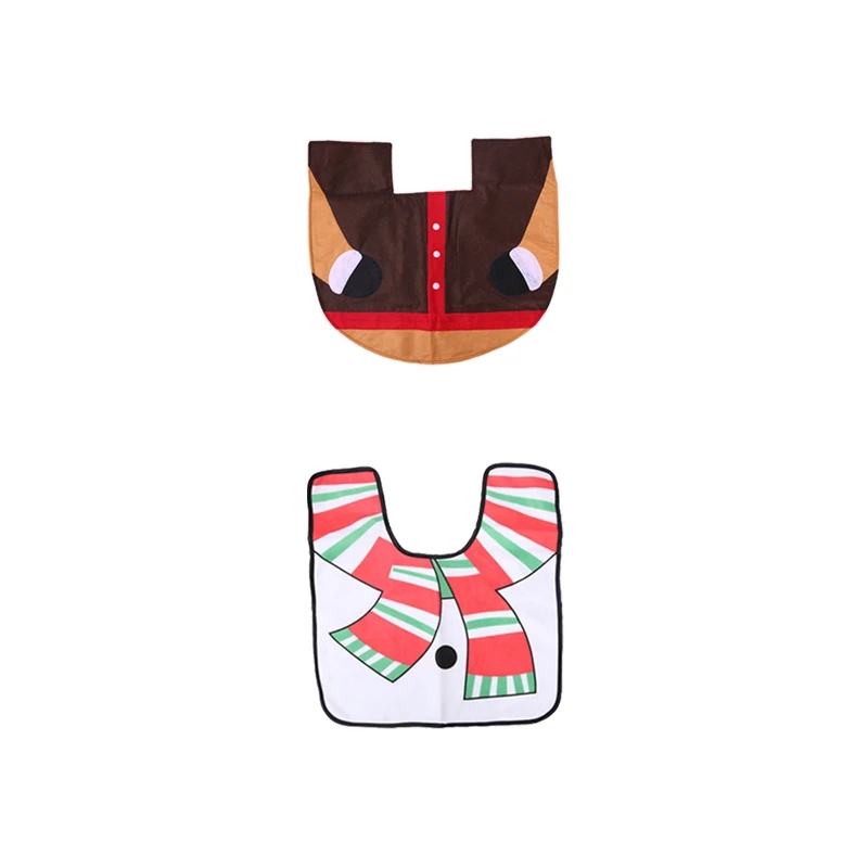 2 комплекта рождественские украшения ванная комната Санта Клаус туалет коврик