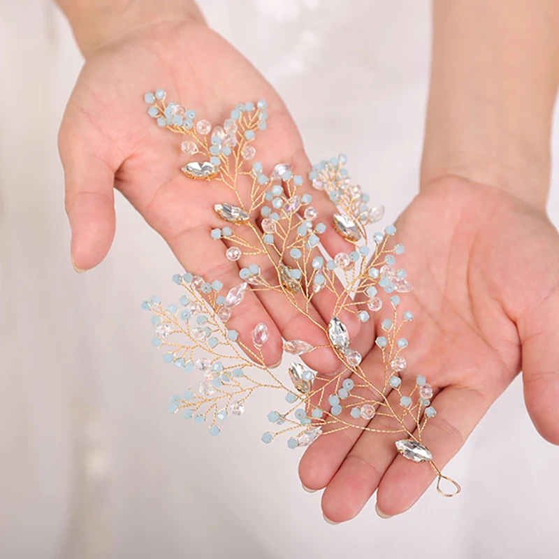 Золотой свадебный ювелирный набор для волос винтажный головной убор и серьги