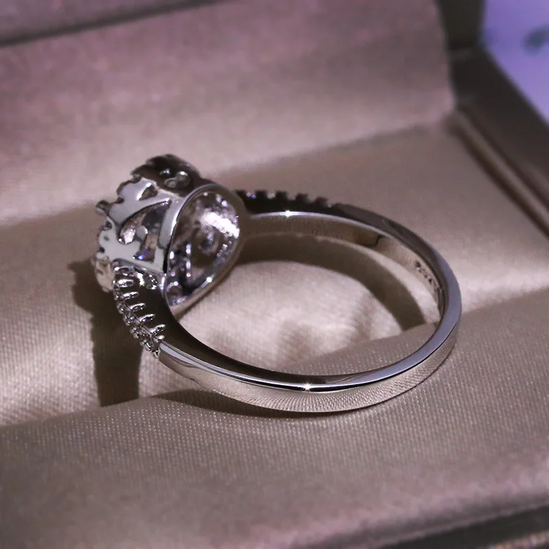 

Origin Natural AAA Carat Diamond Gemstone S925 Sterling Silver Ring for Women Round Silver 925 Jewelry Wedding Ring Box Females