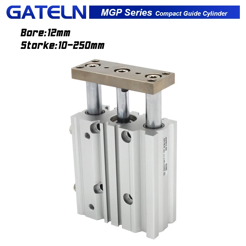 Компактный направляющий цилиндр MGPM12 MGPL12 MAPA12 тонкий трехосевой пневматический с