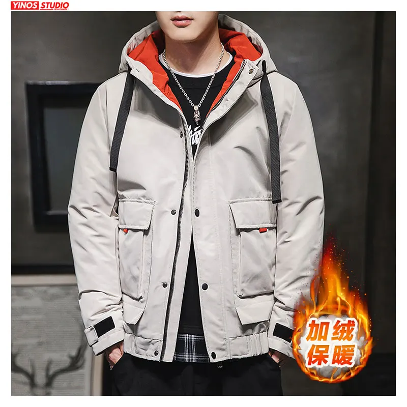 Дропшиппинг зимние мужские теплые пальто с капюшоном Мужская толстая верхняя