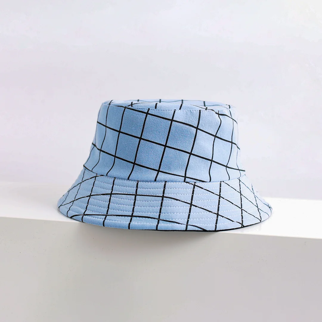 

Female spring and summer fisherman hat double - sided sunshade sunscreen basin hat leisure joker lattice bucket hat