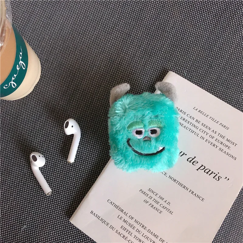 Объемный мультяшный пушистый теплый чехол для Airpods 3 2 1 Pro, чехол, пушистый тканевый чехол, вязаные Плюшевые Чехлы для Air Pods, чехол s