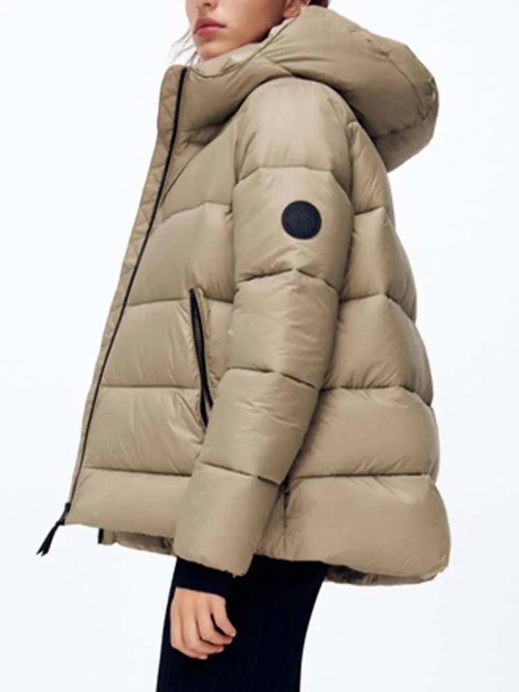 Женская свободная куртка ZA повседневная хлопковая с длинным рукавом карманами