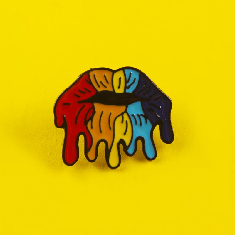 

Color Metal Brooch Lips Metal Pins For Clothes Accessories Backpack Badges Clothes Lapel Pin Decoration Jewelry Gifts For Girls