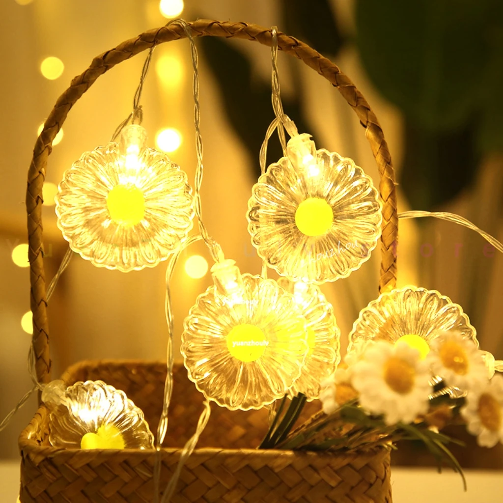 

Garland Small Daisy LED Light String USB Copper Wire Fairy Light String Battery Operation Lamp Holiday Party Home Decor Lighting