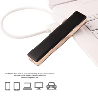 new electric lighter usb rechargeable flameless windproof slim design with usb cable
