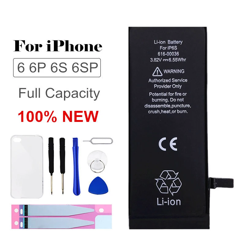 Сменная батарея для iphone 6, 6G, 6S Plus, замена батареи, реальная емкость, чехол для мобильного телефона, инструменты для iphone, батарея