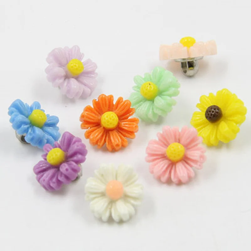 10 шт.! Пластиковые пуговицы в форме цветка сделай сам для рубашек взрослых и детей