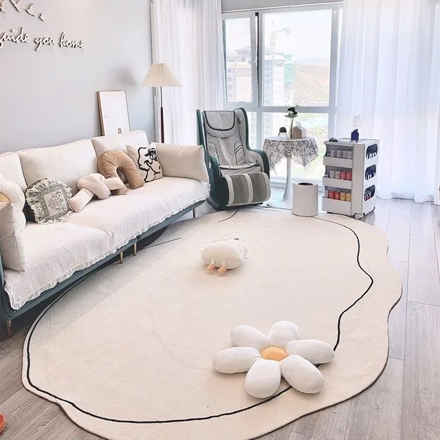 

Plush Fluffy Carpets for Living Room Floor Mat Carpet for Bedroom Sofa Beside Irregular Kichen Carpet Mats Area Rugs Home Decor