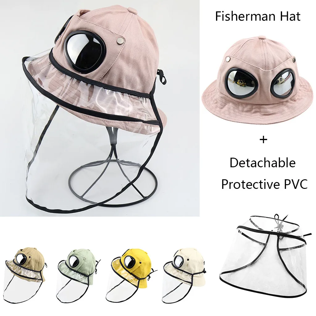 

LONSANT creative Anti-spitting Fisherman Hats + detachable Protective PVC Cover baby kids Dustproof Toddler Boys Girls Caps 2020