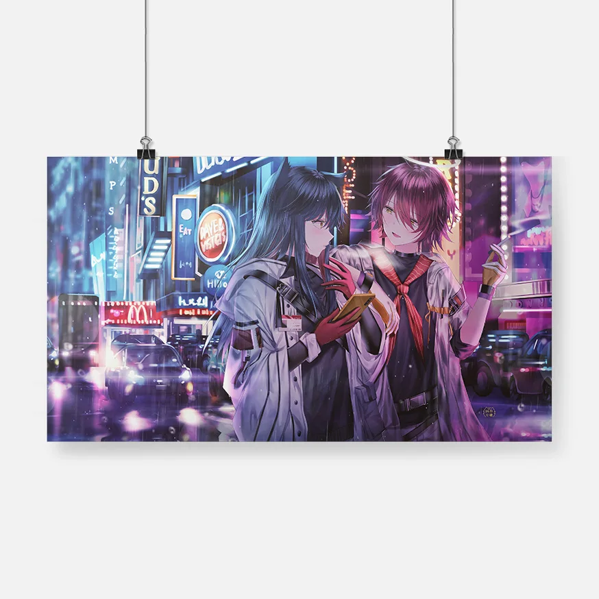 

Canvas Painting Anime Girls Night City Texas Exusiai Arknights Prints Poster Wall Art Decor Living Room Bedroom Home Decoration