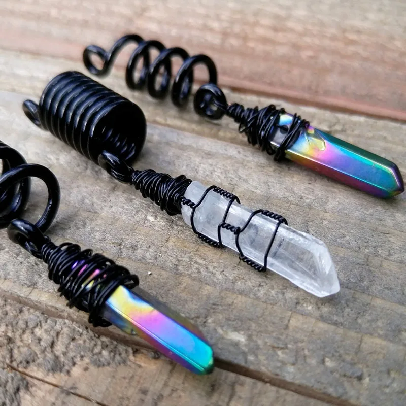 

Радужные кристаллы, кристаллы Loc, страшные бусины, бусины Dreadlock, титановый кварц, Кристальные страшные бусины, аксессуары для волос