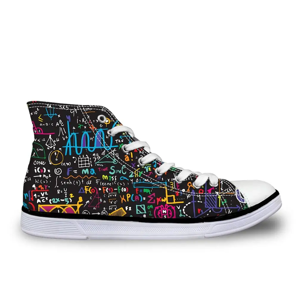 Женские холщовые туфли с математическим принтом на заказ повседневная обувь