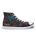 Женские холщовые туфли с математическим принтом на заказ, повседневная обувь с высоким верхом, женские дышащие туфли в мультяшном стиле на заказ, красивые