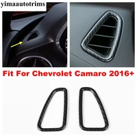 car carbon fiber look front air vent cover trim ac conditioning sticker for chevrolet camaro 2016 2020 accessories interior