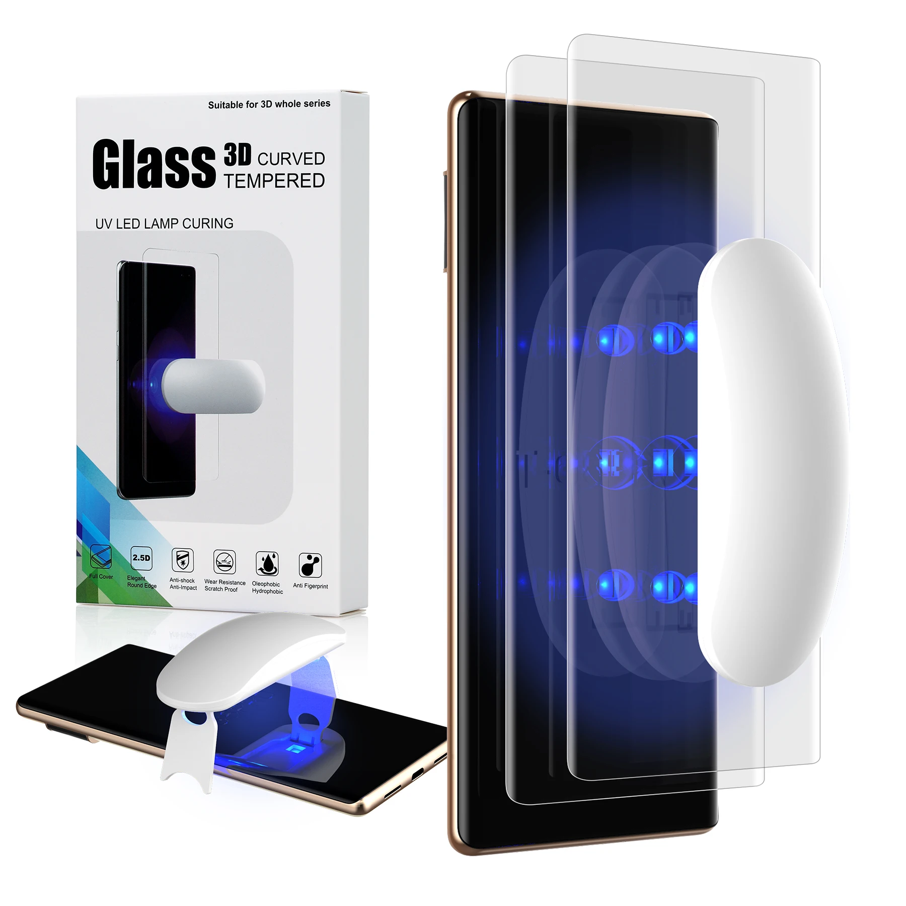 Protector de pantalla UV para Google Pixel 6 Pro, cubierta protectora completa, desbloqueo por huella dactilar, pegamento l&iacute;quido de vidrio templado curvado 3D-0