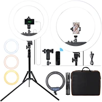 fosoto 18 inch photographic lighting 512 leds ring lamp 55w led ring light with tripod stand remote control for youtube makeup