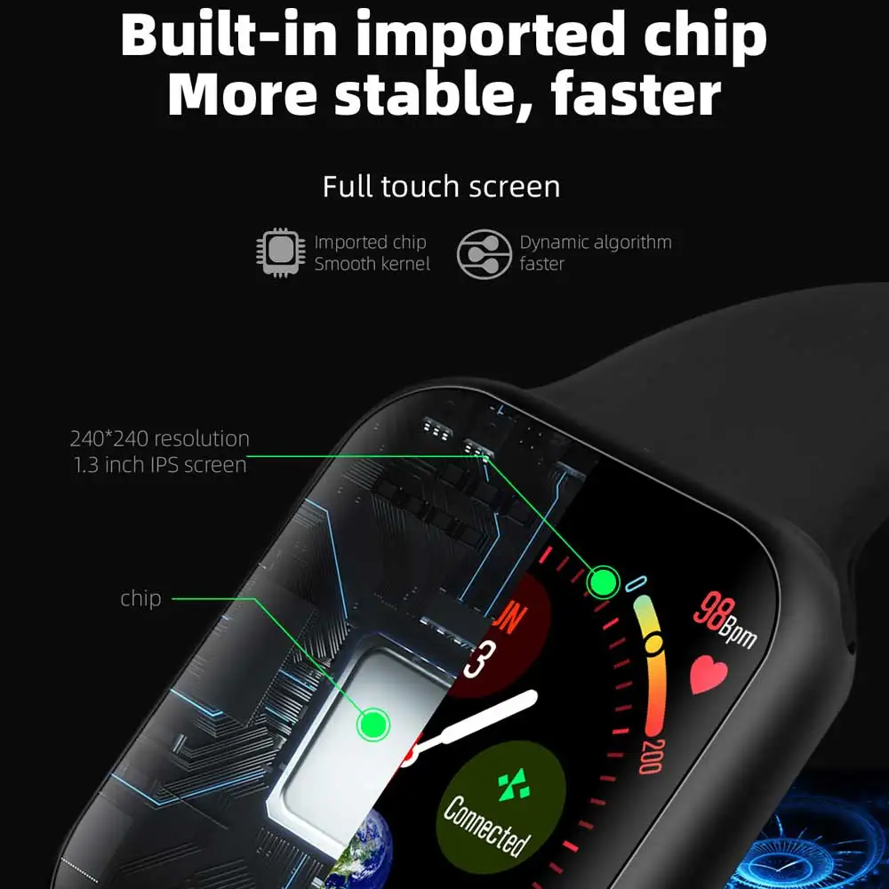 Greentiger P90 полный сенсорный смарт-часы для мужчин фитнес-трекер IP68 Водонепроницаемый сердечный ритм кровяное давление кислородные Смарт-часы VS P80 P68
