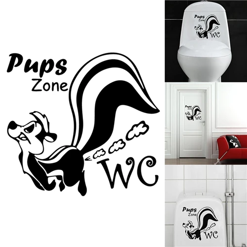 

Creative Squirrel WC Toilet Wall Stickers For Bathroom Home Decor Diy Wall Decals Vinyl Mual Art Waterproof Posters Decorations