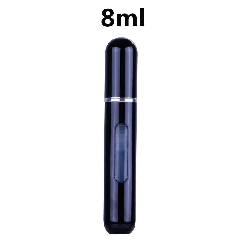 8ml black 5/8 мл многоразовый нагреваемый парфюмерный флакон с распылителем Алюминий распылитель Портативный, косметичка для путешествий, контейнер флакон духов распылитель контейнер - Цвет: 8ml black