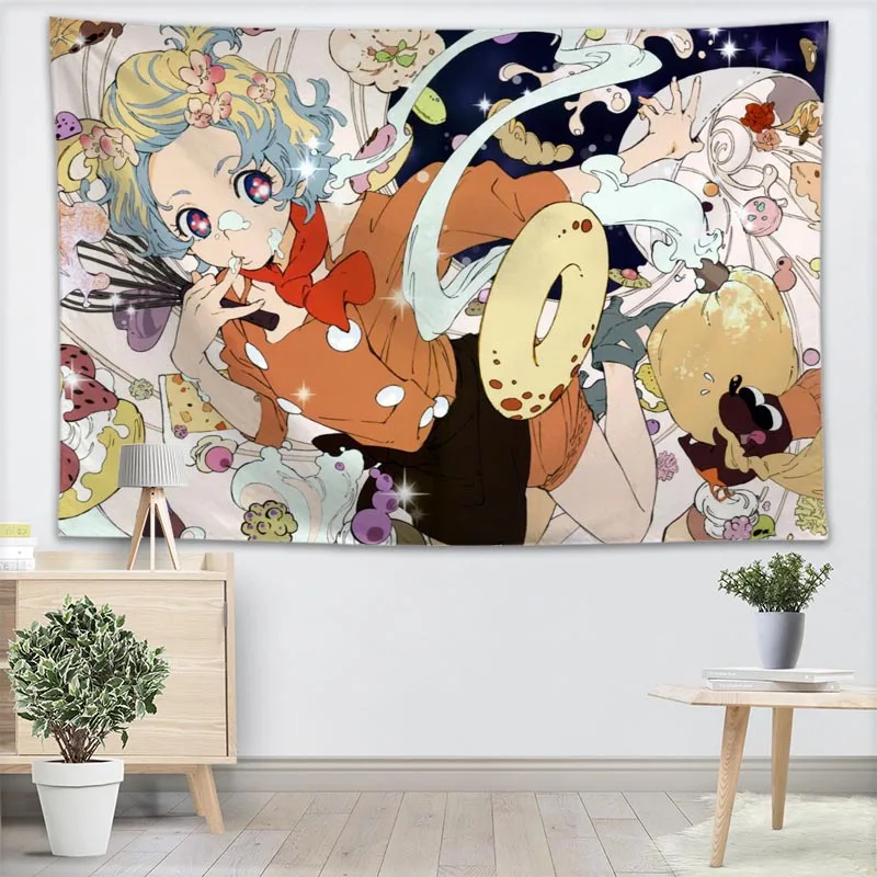 

Декоративный Настенный Гобелен Gurren Lagann в стиле аниме, Женская настенная ткань с современным принтом, коврик для йоги, одеяло, гобелен