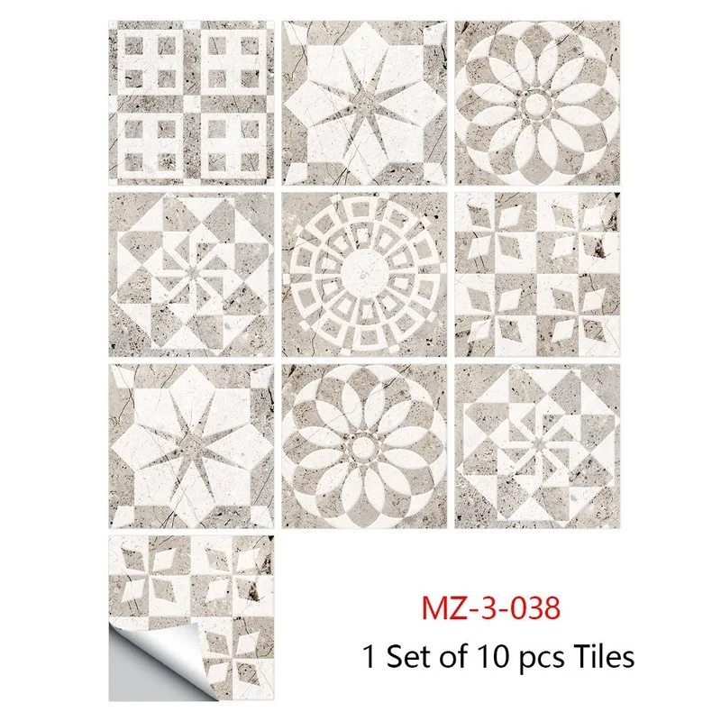 

Retro Marble Tiles Wall Stickers Home Decor Bathroom Kitchen Wall Decals Waterproof PVC Stickers DIY Living Room Decoration